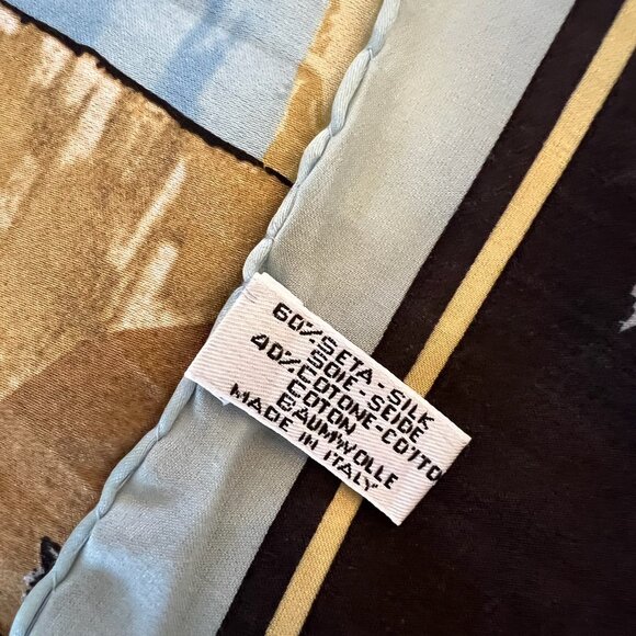 RARE Coco CHANEL "By The Blue Train" Monte Carlo Paris SILK SCARF 26"x26" ITALY - Picture 5 of 6